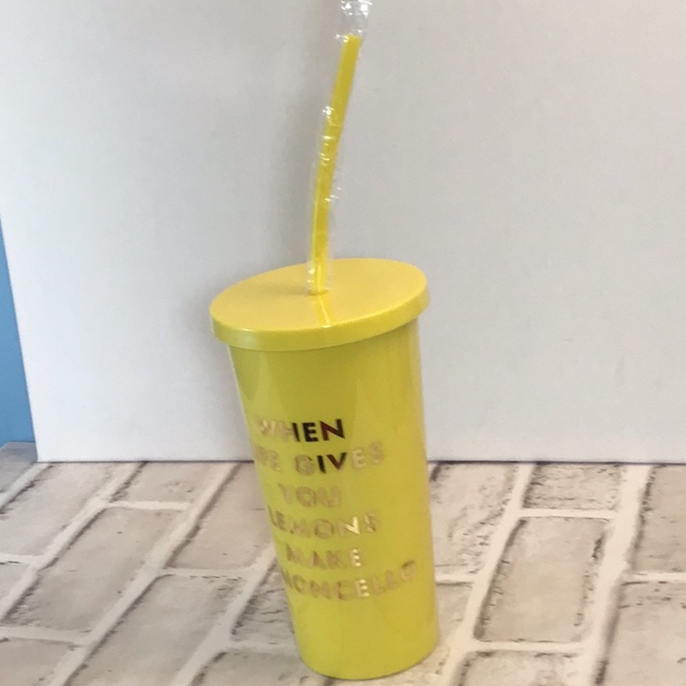 Kate Spade yellow tumbler NEW